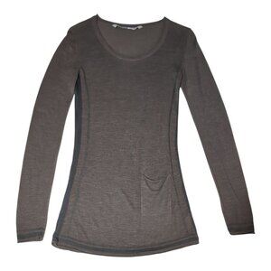 Athleta Long-Sleeve Lightweight Top XS Brown Athleisure Running Active Lounge